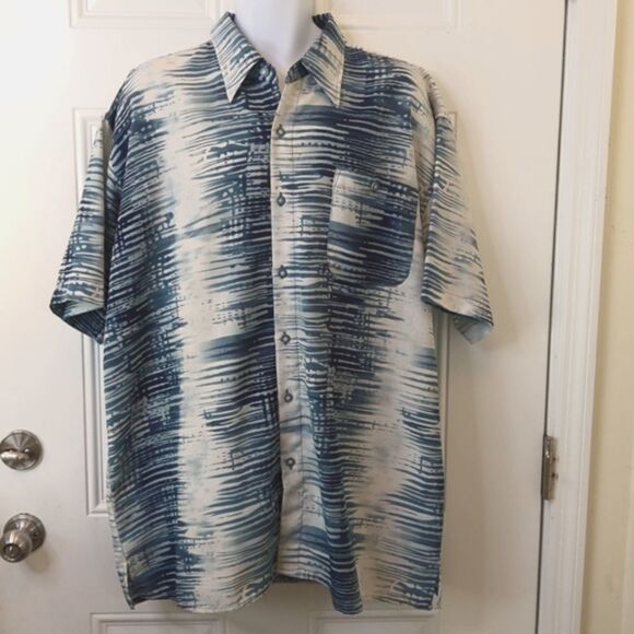 Valdise printed short sleeve button front shirt - Picture 1 of 10